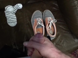 Cumshot #3 in stolen vans sneakers and socks