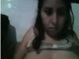 Horny and chubby brunette teen showing me her boobies on webcam