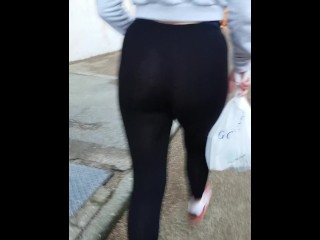Candid teen cousin booty see through leggings